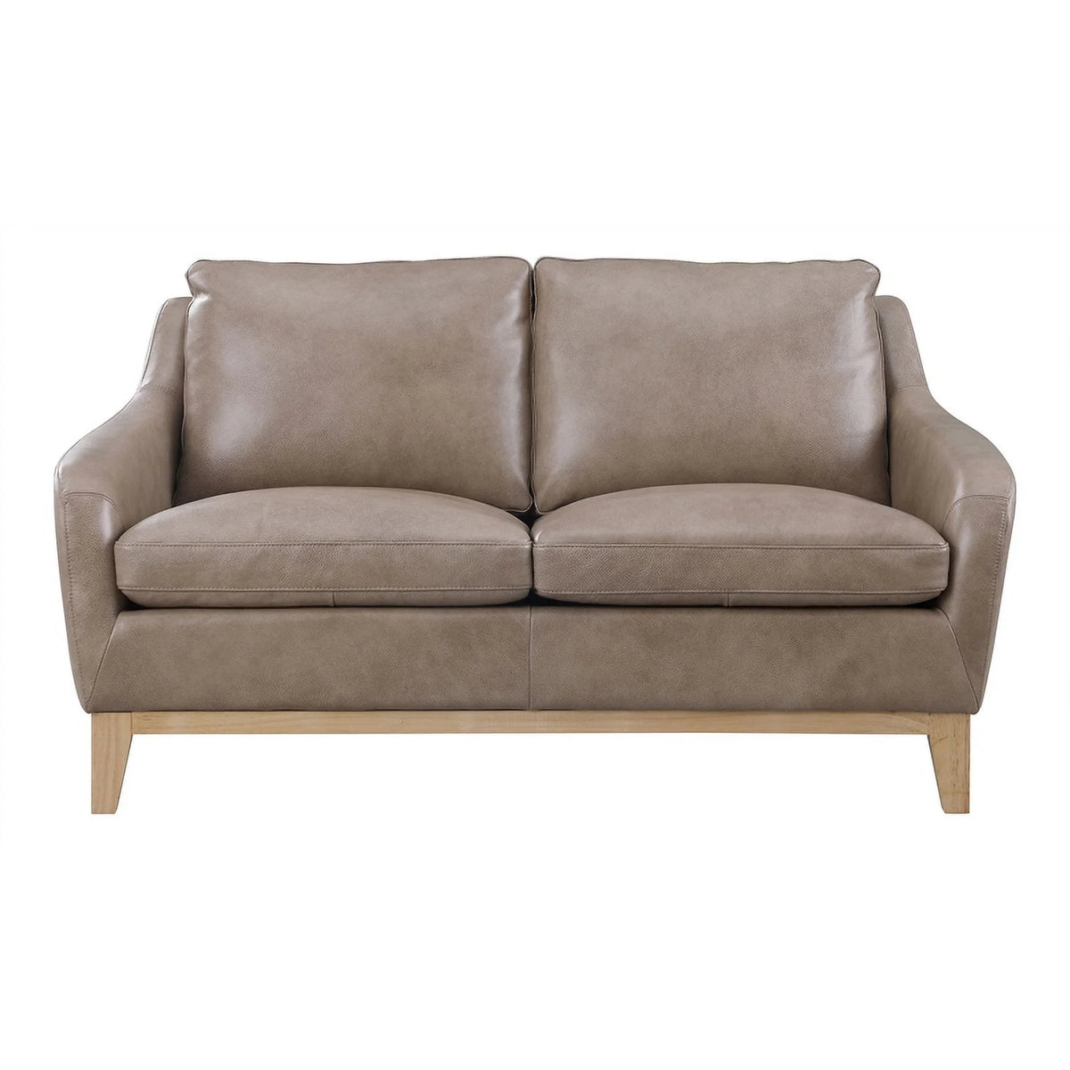 Sandy Brown Leather Loveseat S320