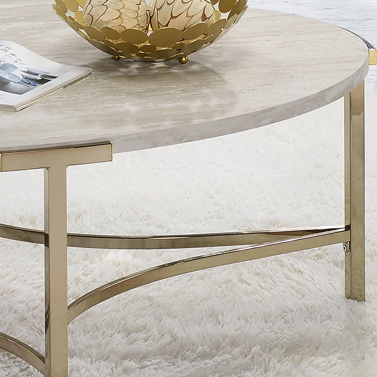 48-inch Faux Marble Coffee Table L7915