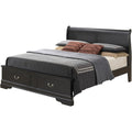 Black Wood King Storage Bed Y37029