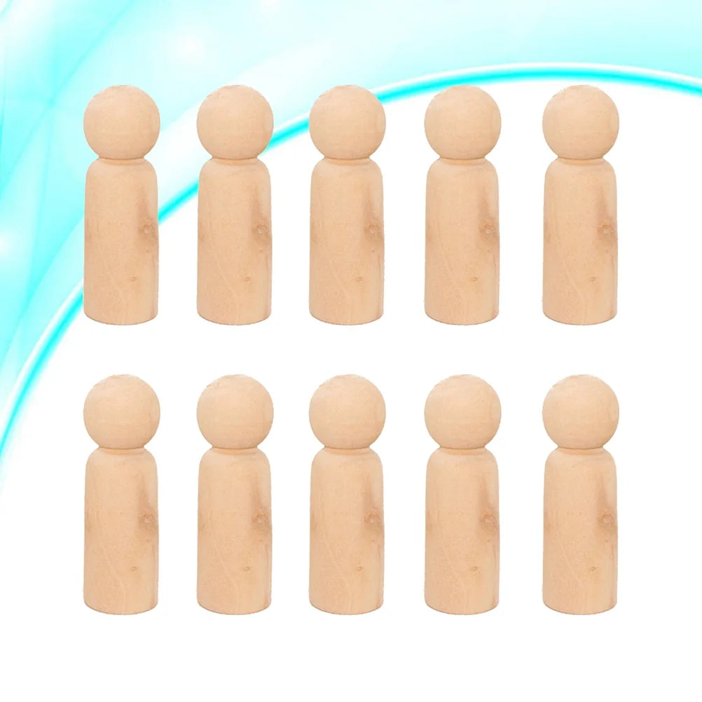 90 Pcs Unfinished Wooden Dolls DIY Y843099