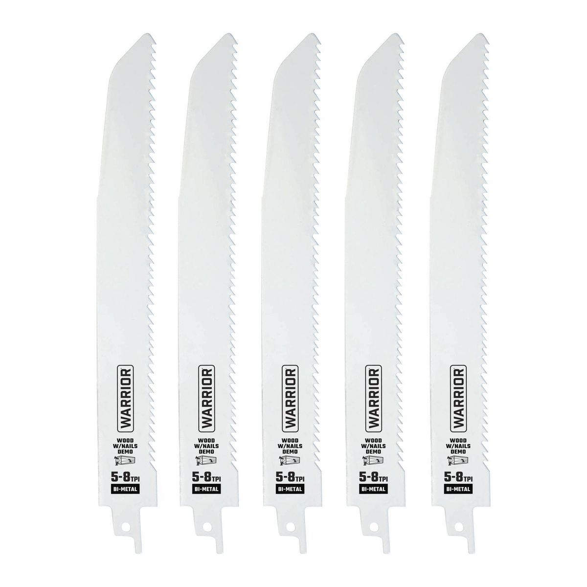 9 in. 5-8 TPI Bi-metal Reciprocating Saw Blades, 5 Pack Q270