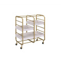 Gold & White-Washed Serving Cart Y890