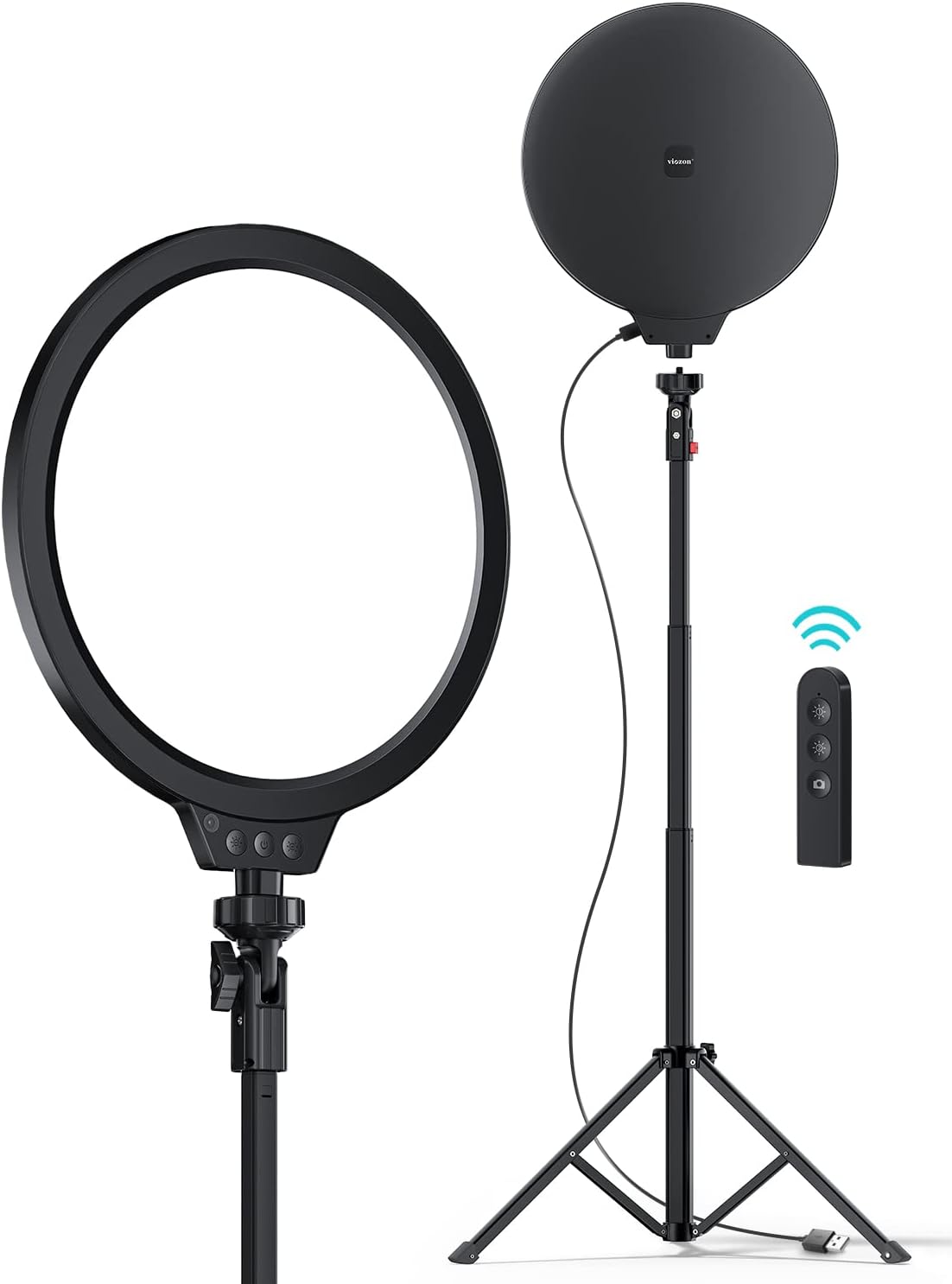 10" LED Video Light with Adjustable Tripod Stand, 3 Modes 5 Brightness Levels, Pack of 2 N665