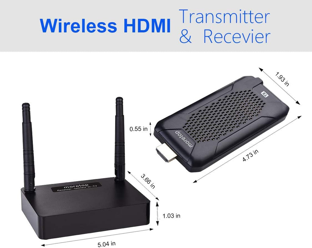 Wireless HDMI Transmitter and Receiver 5GHz Low Latency IR Pass Back, 328ft Transmission for HD 1080p Video Audio to TV/Projector G53369