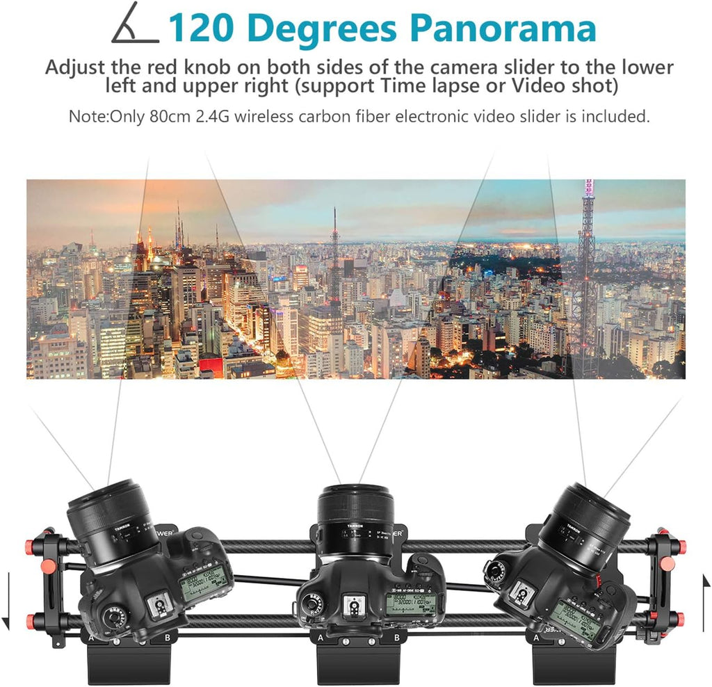 Motorized Camera Slider, 31.5-inch Carbon Fiber Track Rail, Load up to 22 lbs Z495