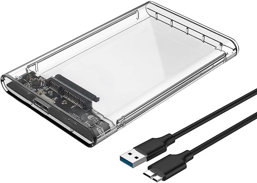2.5 External Hard Drive Enclosure, SATA to USB 3.1 Tool-Free Clear Case M581