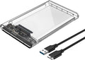 2.5 External Hard Drive Enclosure, SATA to USB 3.1 Tool-Free Clear Case M581