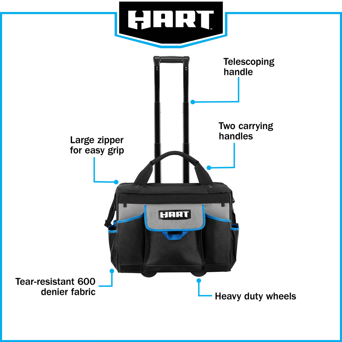 18-inch Rolling Tool Bag with Telescoping Pull Handle U535