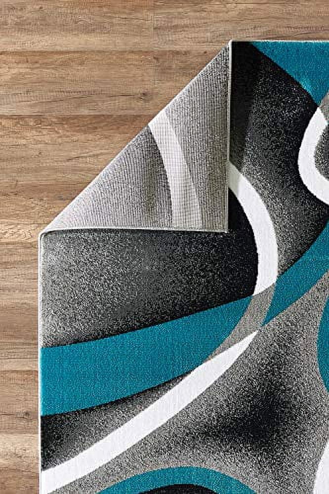 Grey Swirls Area Rug 4x6 L9396