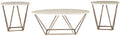 Gold Faux Marble Top Accent Coffee Table Set I546