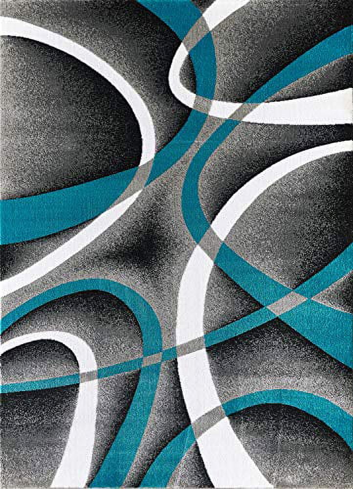 Grey Swirls Area Rug 4x6 L9396