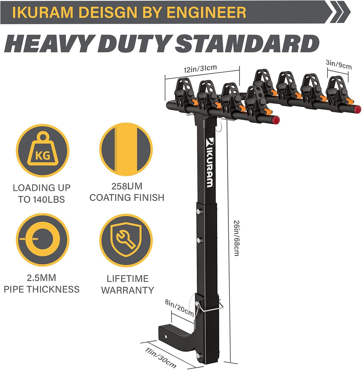 4 Bike Hitch Mount Double Foldable Rack P701