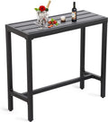 Black 40" Rectangle Outdoor Iron Bar Table I4401